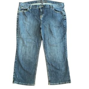 LANDS END WOMENS DENIM JEANS FIT 1 MODERN STRETCH HIGH RISE SIZE 18